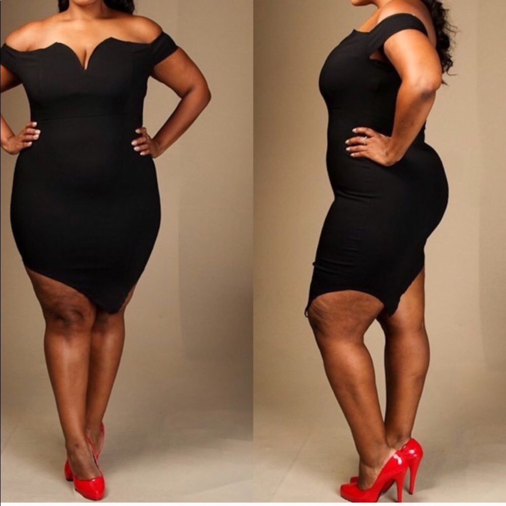 Black off the shoulder dress